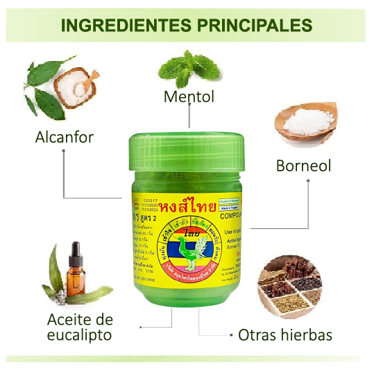 Inhalador Hierbas Tailandesas Hong Thai verde