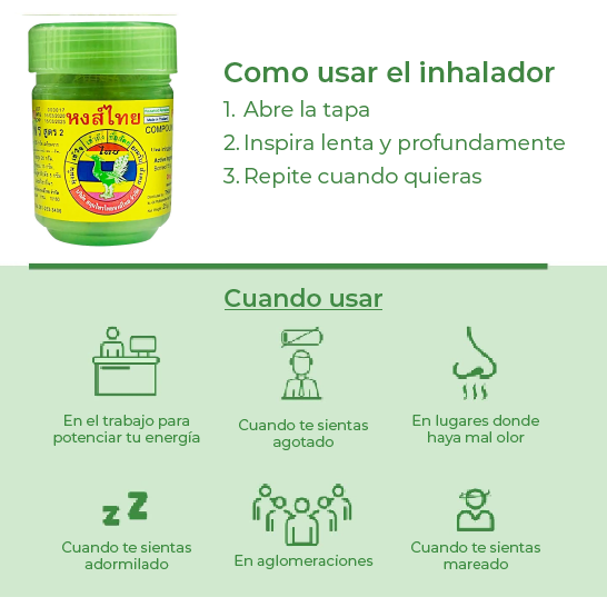 Inhalador Hierbas Tailandesas Hong Thai verde